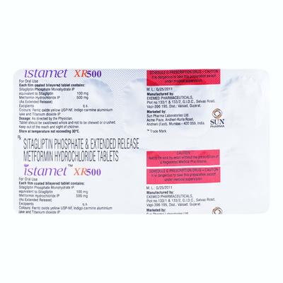 ISTAMET XR 500 Tablet 10's - Diabetes-Ant
