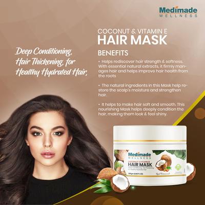 Medimade Coconut & Vitamin E Hair Mask (Pack of 2) 1's - Hair Masks & Packs