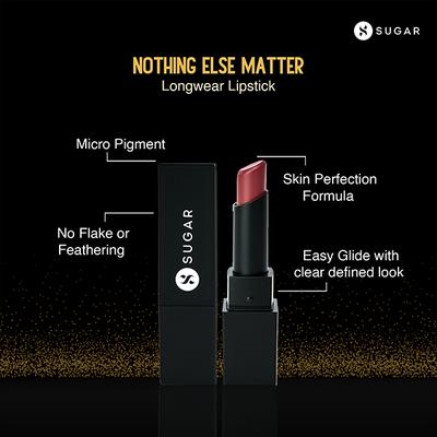 SUGAR Cosmetics Nothing Else Matter Longwear Lipstick - 22 Bare Hug (Pink Nude) 3.2 gm - Lipsticks