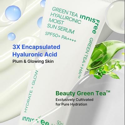 Innisfree Green Tea Hyaluronic Moist Sun Serum SPF 50+ Pa++++ 25 ml - Body Sunscreen