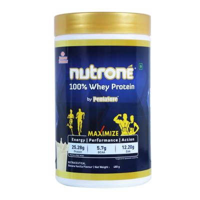 Nutrone 100% Whey Protein Powder - Banana Vanilla Flavour (with Free Shaker) 480 gm - Whey Proteins