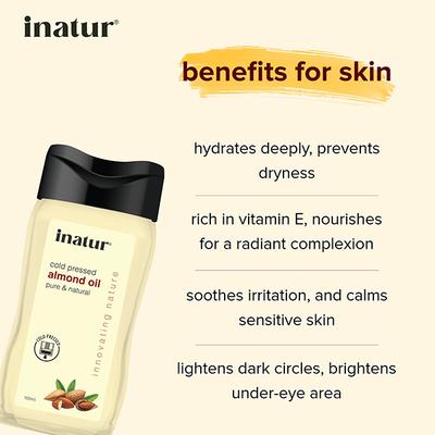 Inatur Pure & Cold Pressed Oil - Almond 100 ml - Massage Oils