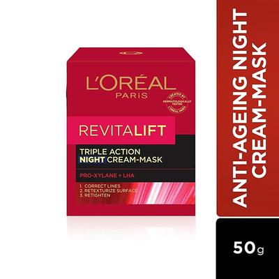 Loreal Paris Revitalift Triple Action Night Cream- Mask 50ml - Face Moisturizers