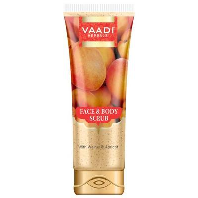 Vaadi Herbals Face & Body Scrub with Walnut & Apricot 110 gm - Face Scrubs