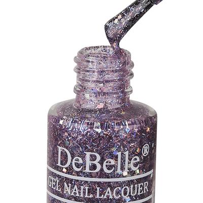 DeBelle Gel Nail Lacquer Tatiana Tassles (Clear Light Purple with Chunky Glitter) 6 ml - Nail Polish
