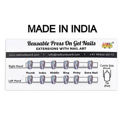 Handmade Press On Gel Nails - Holographic Black 50 gm - Nail Polish