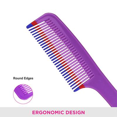 Vega Grooming Hair Comb, for Men and Women, Red (VC21264) 2's - Hair Combs
