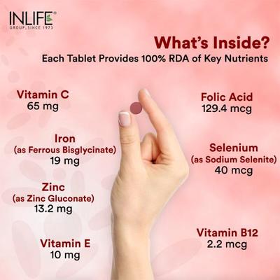 INLIFE Iron Folic Acid Tablets 60's - Multi-Vitamins