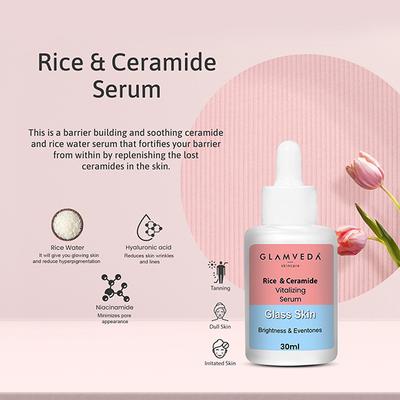 Glamveda Korean Glass Skin Rice & Ceramide 3 Step Daily Skincare Routine For Women3 Items 1's - Makeup Kits & Sets