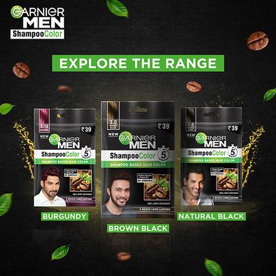 Garnier Men Shampoo Color Shade 3 Brown Black 20 gm - Crème
