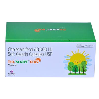 D3 MART 60k Capsule 4's - Supplements-Vit