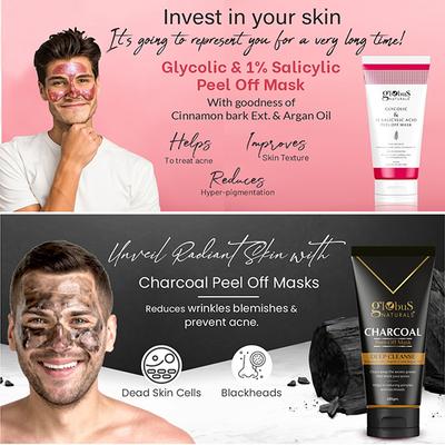 Globus Naturals Anti Acne & Oil Control Peel Off Mask Combo for Women 100gm each 2's - Masks & Peels