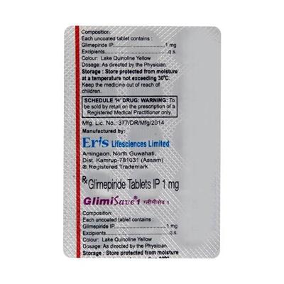 Glimisave 1mg Tablet 15'S - Diabetes-Ant