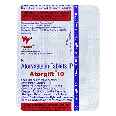 ATORGIFT 10mg Tablet 10's - High Cholesterol-Dys