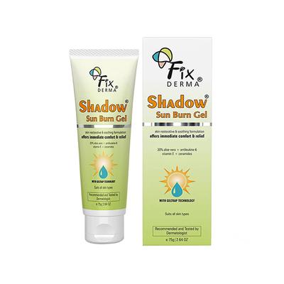 Fixderma Shadow Sun Burn Gel with 20% Aloe Vera Gel & Vitamin E Sunburn Cream for Face 75 gm - Face Packs