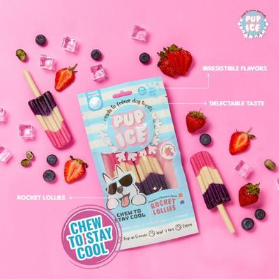 Pup Ice Rocket Lollies Blueberry & Strawberry 90 g - Petfood