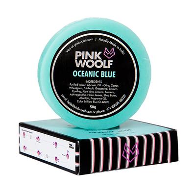 Pink Woolf Luxury Shaving Soap - Oceanic Blue (Refill) 50 gm - Shaving Creams