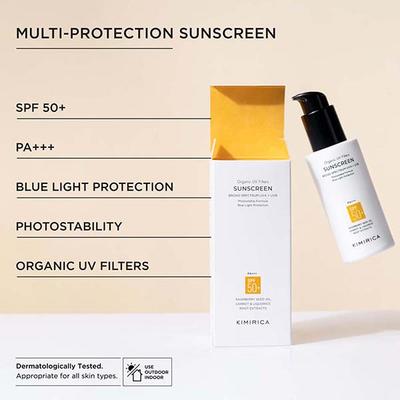 Kimirica Multi Protection Sunscreen SPF 50 PA+++ for UVA/B Protection with Liquorice Extract 100g - Face Sunscreen