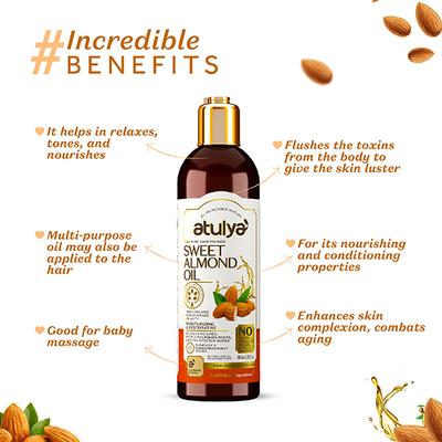Atulya Sweet Almond Oil 100 ml - Hair Lotions & Tonics