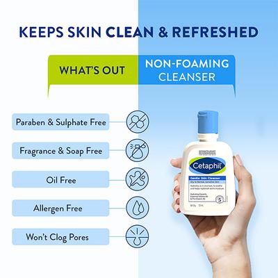 Cetaphil Gentle Skin Cleanser For Dry to Normal - Sensitive Skin 125 ml - Face Wash & Cleansers
