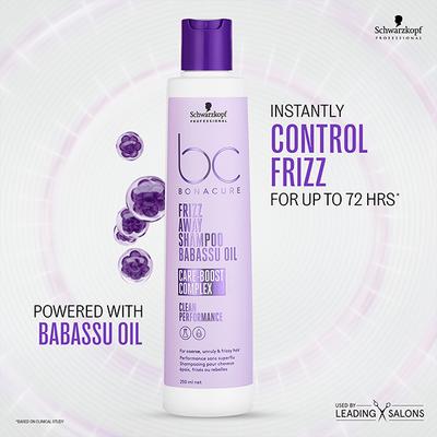 Schwarzkopf Professional Bonacure Frizz Away Shampoo with Babassu Oil,with Vegan Keratin 250 ml - Shampoos