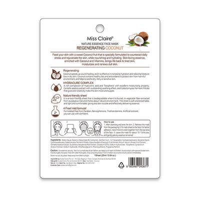 Miss Claire Nature Essence Face Mask Regenerating - Coconut 25ml - Masks & Peels