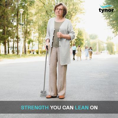 Tynor Walking Stick Quadripod - Silver 1's - Wheelchairs & Walking Sticks