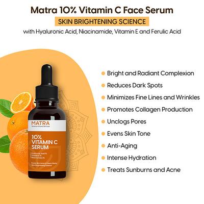 Matra 10% Vitamin C Face Serum for Glowing Skin 30 ml - Face Serum