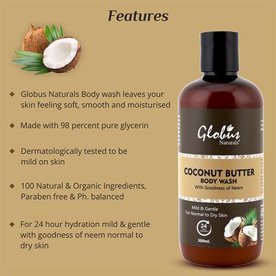 Globus Naturals Nourishing Coconut Butter Body Wash 300 ml - Shower Gels & Body Wash