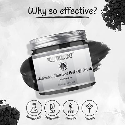 Nutriment Charcoal Peel Off Mask All Skin Type 250 gm - Masks & Peels