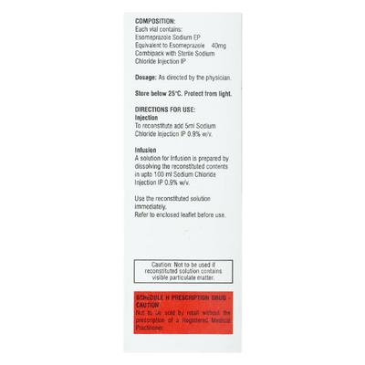 Esoz 40mg Injection 1's - Ulcer/Reflux/Flatulence-Aaa