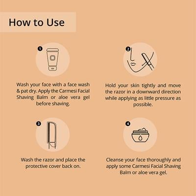 Carmesi Natural Facial Hair Removal Combo, 1 Facial Razor & 1 Eyebrow Razor 2's - Face & Eyebrow Razors