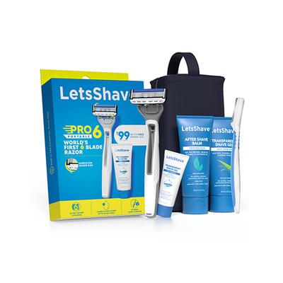 Letsshave Pro 6 Portable Travel Kit Pro 6 Razor+Tsg15 Ml+Asb30Ml+Tsg 30Ml+Pouch+Pro Styler 1 1's - Razors & Cartridges