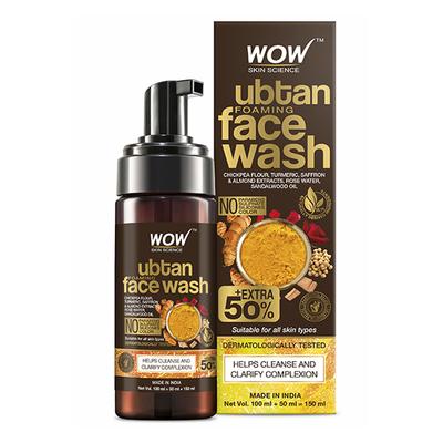 Wow Life Science Ubtan Foaming Face Wash for Deep Cleansing 100 ml - Face Washes