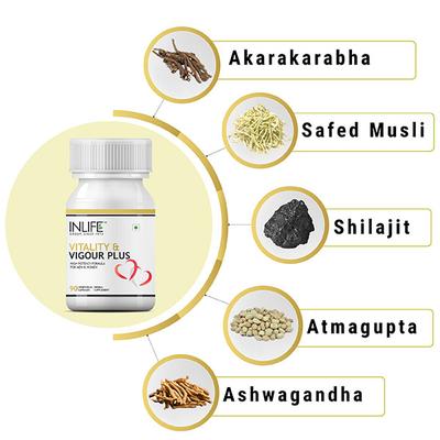 INLIFE Vitality & Vigour Plus Vegetarian Capsules 90's - Sexual Care