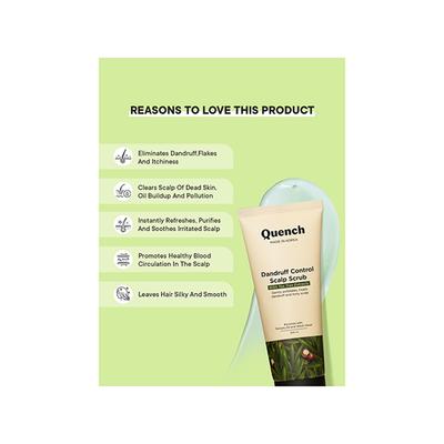 Quench Dandruff Control Scalp Scrub with Tea Tree Extracts 200 ml - Hair Masks & Packs