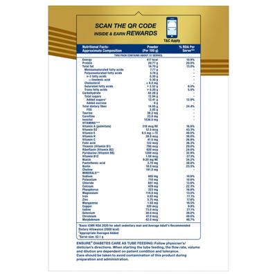 Ensure Diabetes Care Specialized Nutrition Drink Refill - Vanilla Delight Flavour 1.9 kg - Diabetes (Fitness)