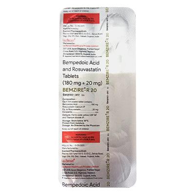 BEMZIRE R 20 Tablet 10's - High Cholesterol-Dys