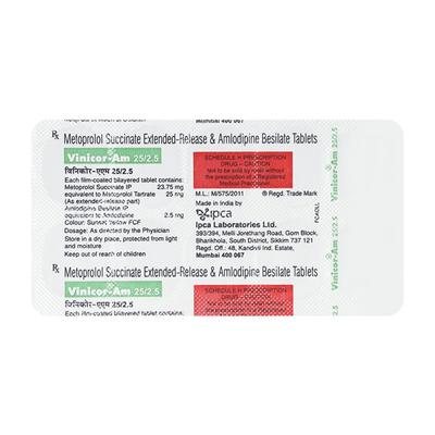 Vinicor AM 25/2.5mg Tablet 10'S - Hypertension-Bet