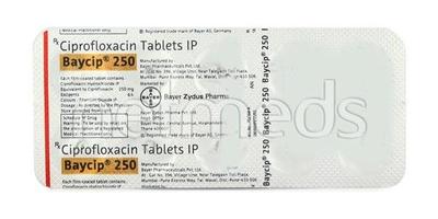 Baycip 250mg Tablet 10'S - Bacterial Infections-Qui