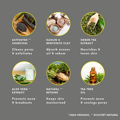 Nature Trail Charcoal Therapy Face Mask with Kaolin and Bentonite clay for Deep Cleansing and Brightening 120 gm - Masks & Peels