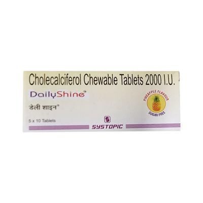 DAILYSHINE SUGAR FREE PINEAPPLE FLAVOUR Chewable Tablet 10's - Supplements-Vit