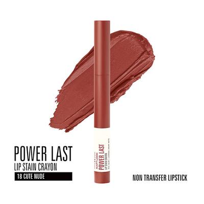 Matt Look Power Last Lip Stain Crayon Lipstick, Cute Nude 1.3 gm - Lipsticks