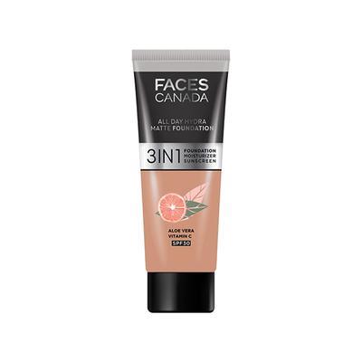 FACES CANADA 3in1 All Day Hydra Matte Foundation + Moisturizer + SPF 30 Caramel Natural 023 15 ml - Foundation