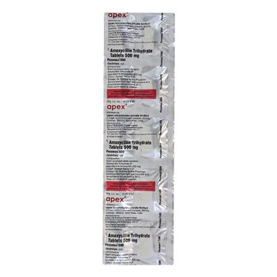 Pexomox 500mg Tablet 10'S - Bacterial Infections-Pen