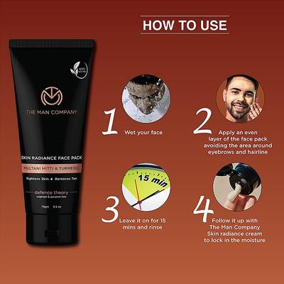 The Man Company Skin Radiance Tan Removal Face Pack with Multani Mitti & Turmeric 75 ml - Masks & Peels