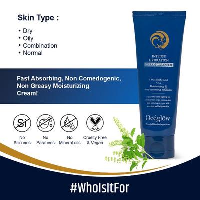 Oceglow Intense Hydration Face Wash For Women, Provide Deep Cleanses & Prevent Acne for All Skin Types 75 ml - Face Wash & Cleansers