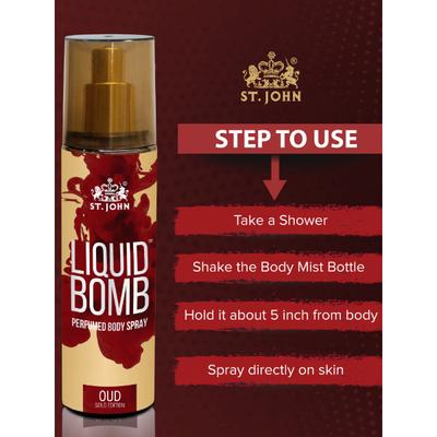 St. John Liquid Bomb Body Spray - Oud Gold Edition - Pack of 2 x 150 ml - Perfumes (Edt/Edp)