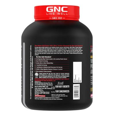 GNC AMP Gold Series 100% Whey Protein Advanced Powder - Delicious Strawberry 1.81 kg - Whey Proteins