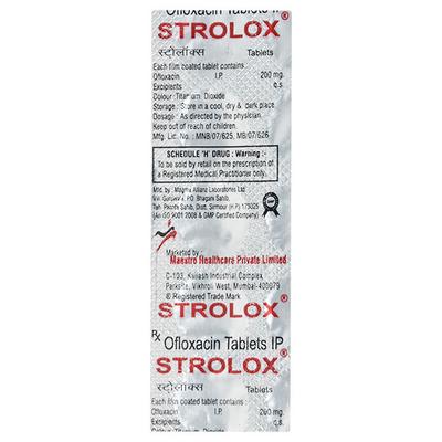 Strolox 200mg Tablet 10'S - Bacterial Infections-Qui